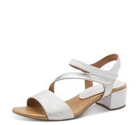 MARCO TOZZI Damen Sandale weiches Feel Me Fußbett Vegan weiches Innenfutter Stilvoll, weiß (WHITE COMB), 37 EU