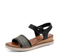 MARCO TOZZI Damen Sandale weiches Feel Me Fußbett Vegan weiches Innenfutter Stylisch, schwarz (BLACK COMB), 38 EU