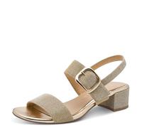 MARCO TOZZI Damen Sandale weiches Feel Me Fußbett Vegan weiches Innenfutter Vegan, metallic (PLATINUM), 39 EU