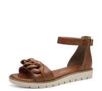 MARCO TOZZI Damen Sandalen flach Geschlossene Ferse Elegant, Braun (Cognac), 39 EU