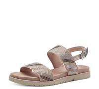 MARCO TOZZI Damen Sandalen flach Glitzer Vegan, Mehrfarbig (Rose Met Comb), 37 EU