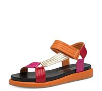 MARCO TOZZI Damen Sandalen flach mit Klettverschluss Bequem, Mehrfarbig (Mango Comb), 39 EU