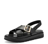 MARCO TOZZI Damen Sandalen flach mit Klettverschluss Bequem, Schwarz (Black), 39 EU