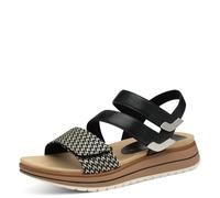 MARCO TOZZI Damen Sandalen flach mit Klettverschluss Bequem, Schwarz (Black Comb), 40 EU