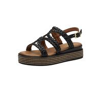 Marco Tozzi Damen-Sandalette 2-28700-44 flach mit Schließe Plateau Schwarz Größe 40