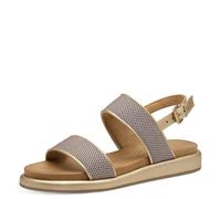 MARCO TOZZI Damen Sandalen flach mit Schließe Sommer, Gold (Gold Comb), 36 EU