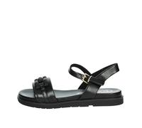 MARCO TOZZI Damen Sandalen flach mit Schließe Sommer, Schwarz (Black), 38 EU