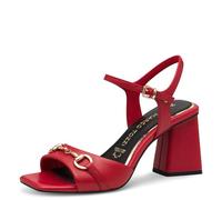 MARCO TOZZI Damen Sandalen mit Absatz aus Leder Elegant, Rot (Red), 38 EU
