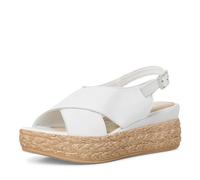 MARCO TOZZI Damen Sandalen mit Absatz aus Leder mit Plateausohle
