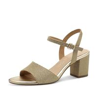 MARCO TOZZI Damen Sandalen mit Absatz Blockabsatz, Beige (Platinum), 40 EU