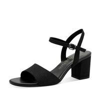 MARCO TOZZI Damen Sandalen mit Absatz Blockabsatz, Schwarz (Black Metallic), 40 EU