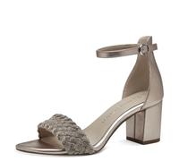 MARCO TOZZI Damen Sandalen mit Absatz Elegant Blockabsatz, Silber (Silver Comb), 40 EU