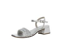 MARCO TOZZI Damen Sandalen mit Absatz Elegant Kleiner Absatz, Silber (Silver), 39 EU