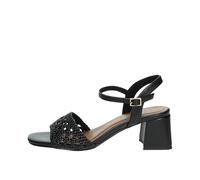 MARCO TOZZI Damen Sandalen mit Absatz Elegant mit Lochmuster, Schwarz (Black), 40 EU
