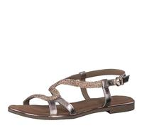 MARCO TOZZI Damen Sandalen mit Absatz Glitzer aus Leder, Mehrfarbig (Rose Met Comb), 41 EU