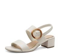 MARCO TOZZI Damen Sandalen mit Absatz mit Klettverschluss Elegant, Beige (Cream), 38 EU