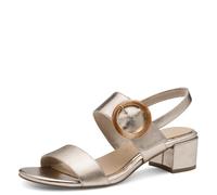 MARCO TOZZI Damen Sandalen mit Absatz mit Klettverschluss Elegant, Beige (Platinum), 38 EU