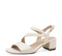 MARCO TOZZI Damen Sandalen mit Absatz mit Lederanteil Elegant, Cremefarben (Ivory Comb.), 37 EU
