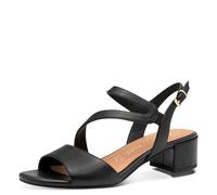 MARCO TOZZI Damen Sandalen mit Absatz mit Lederanteil Elegant, Schwarz (Black), 38 EU