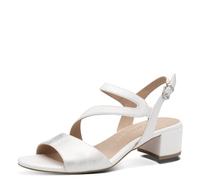 MARCO TOZZI Damen Sandalen mit Absatz mit Lederanteil Elegant, Weiß (White Comb), 40 EU