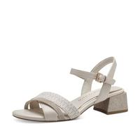 MARCO TOZZI Damen Sandalen mit Absatz mit Verstellbarem Riemen Elegant, Beige (Cream Comb), 37 EU