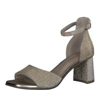 MARCO TOZZI Damen Sandalen mit Absatz mit Verstellbarem Riemen Glitzer, Gold (Gold), 40 EU