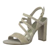 MARCO TOZZI Damen Sandalen mit Absatz mit Verstellbarem Riemen Vegan, Gold (Dune Metallic), 40 EU