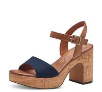 MARCO TOZZI Damen Sandalen mit Absatz Plateausohle Verstellbarer Riemen, Blau (Navy Comb), 39 EU