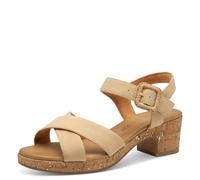 MARCO TOZZI Damen Sandalen mit Absatz Runde Spitze mit Schließe, Braun (Biscuit), 40 EU