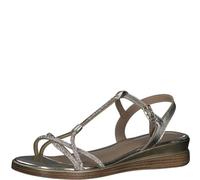 MARCO TOZZI Damen Sandalen mit Keilabsatz Glitzer Bequem, Gold (Platinum Comb), 39 EU