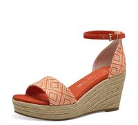 MARCO TOZZI Damen Sandalen mit Keilabsatz Sommer mit Plateau, Orange (Terracotta Com), 40 EU