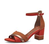 Marco Tozzi Damen, Sandalette, Feel Me Fußbett, weiches Innenfutter, 2-28036-42 Sandale mit Absatz, orange, 42 EU