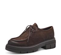 MARCO TOZZI Damen Schnürschuhe aus Kunstleder Plateau, Braun (Cafe Nubuck), 37