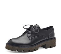 MARCO TOZZI Damen Schnürschuhe aus Kunstleder Plateau, Schwarz (Black/Khaki), 38