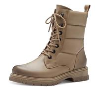 MARCO TOZZI Damen Schnürstiefel ohne Absatz aus Kunstleder Winter, Grau (Taupe), 38