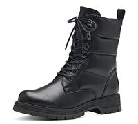 MARCO TOZZI Damen Schnürstiefel ohne Absatz aus Kunstleder Winter, Schwarz (Black), 37