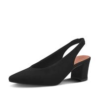 MARCO TOZZI Damen Slingpumps aus Leder mit Blockabsatz, Schwarz (Schwarz), 37 EU