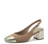 MARCO TOZZI Damen Slingpumps mit Blockabsatz Vegan, Beige (Nougat Comb), 39 EU