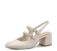MARCO TOZZI Damen Slingpumps mit Blockabsatz Verstellbare Riemen, Beige (Cream), 41 EU
