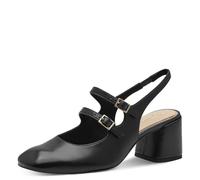 MARCO TOZZI Damen Slingpumps mit Blockabsatz Verstellbare Riemen, Schwarz (Black), 39 EU