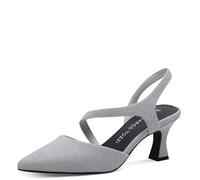 MARCO TOZZI Damen Slingpumps Spitz Vegan, Silber (Silver), 39 EU