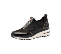 Marco Tozzi Damen Slip On Sneaker mit Reißverschluss Freizeit, Mehrfarbig (Black/Copper), 41 EU