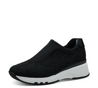MARCO TOZZI Damen Slip On Sneaker ohne Schnüren mit Keilabsatz, Schwarz (Black Comb), 38