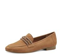 Marco Tozzi Damen-Slipper 35331421 Ziegenveloursleder Blockabsatz mit Zierriegel Hellbraun Gr. 40