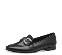 MARCO TOZZI Damen Slipper aus Leder Kleiner Absatz, Schwarz (Black Nappa), 38 EU