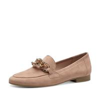 MARCO TOZZI Damen Slipper aus Leder mit Blockabsatz, Beige (Nude), 38 EU