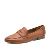 MARCO TOZZI Damen Slipper aus Leder mit Blockabsatz, Braun (Cognac), 40 EU