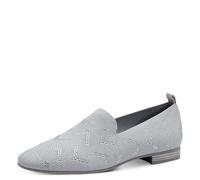MARCO TOZZI Damen Slipper mit Blockabsatz Runde Spitze, Grau (Lt.Grey Metal.), 39 EU