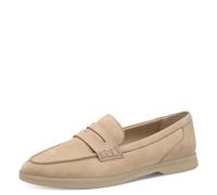 Marco Tozzi Damen Slipper weiches Feel Me Fußbett Leder weiches Innenfutter Stilvoll, beige (Taupe Nubuck), 41 EU