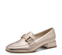 Marco Tozzi Damen Slipper weiches Feel Me Fußbett weiches Innenfutter Vegan stoßdämpfender AbsatzVegan, metallic (Platinum), 40 EU